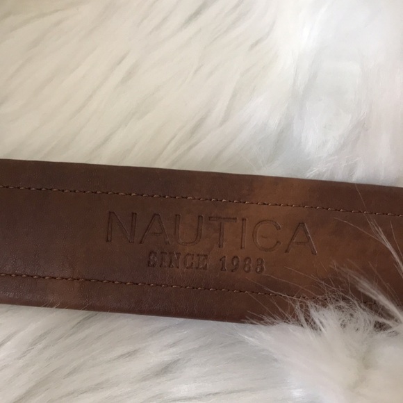 ♦️Brown and Tan | Nautica Men's Belt | Leather Overlay  | Sz XL 42-44 - Picture 4 of 5